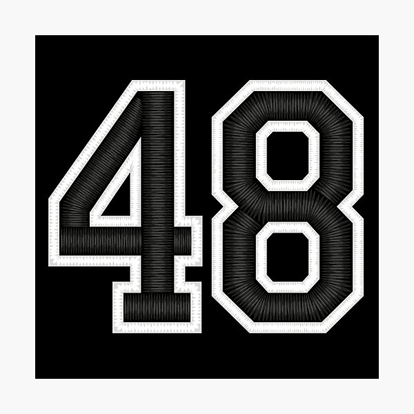 96 Silver White Black Jersey Football Sports Number Ninety-Six