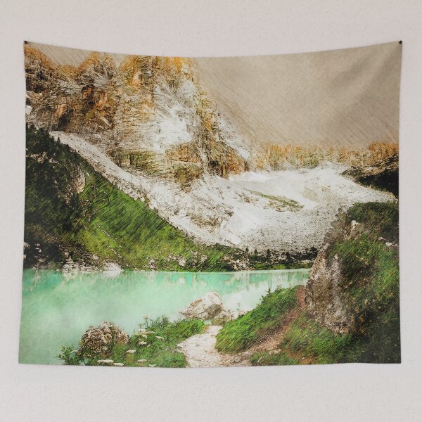 Item preview, Italy Sorapiss Lake landscape painting #Italy designed and sold by JBJart.