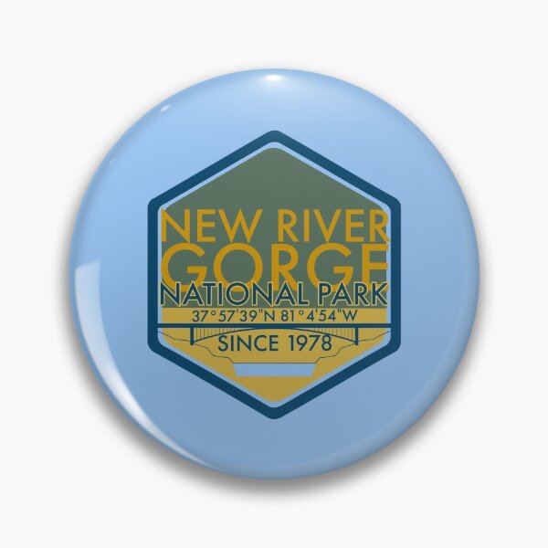 Item preview, New River Gorge Ntional Park Hexagon Badge designed and sold by bfwilson.