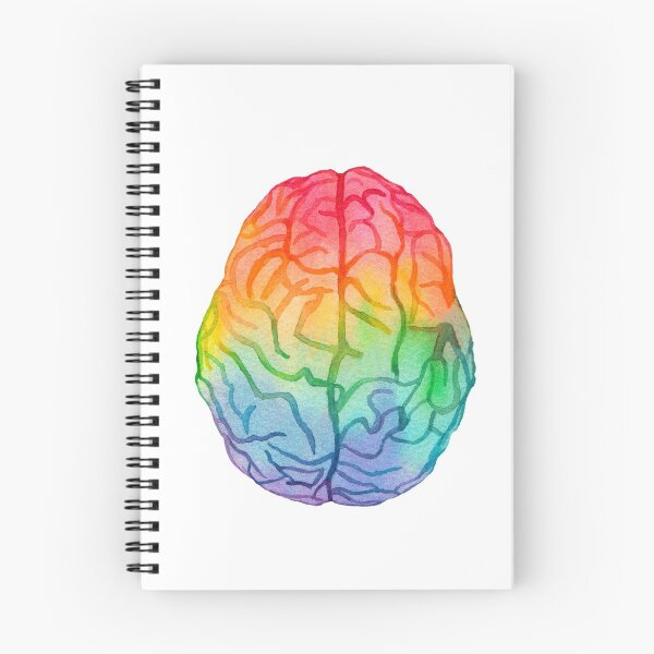 Item preview, Watercolor Rainbow Brain (white) designed and sold by Alane Fideler.