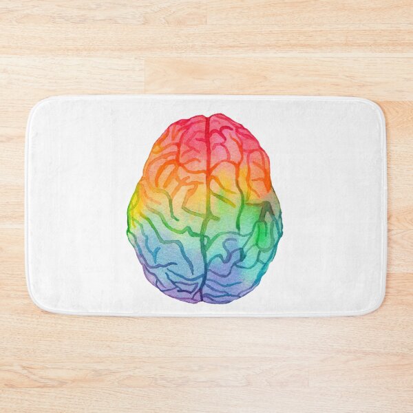 Item preview, Watercolor Rainbow Brain (white) designed and sold by Alane Fideler.