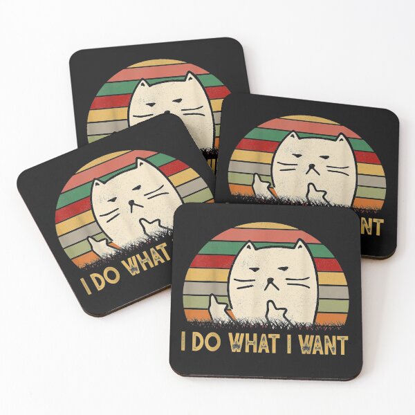Item preview, I Do What I Want Funny Grumpy Cat Flipping The Birds designed and sold by NerdCulture.