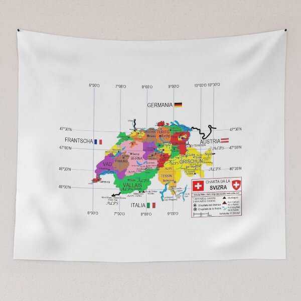 Item preview, Charta da la Svizra / Map of Switzerland (in Romansh) designed and sold by SkolaNobu.