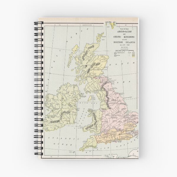 Item preview, Old Anglo-Saxon British Isles Map (1901) Vintage Great Britain Celtic & Viking Atlas designed and sold by BravuraMedia.