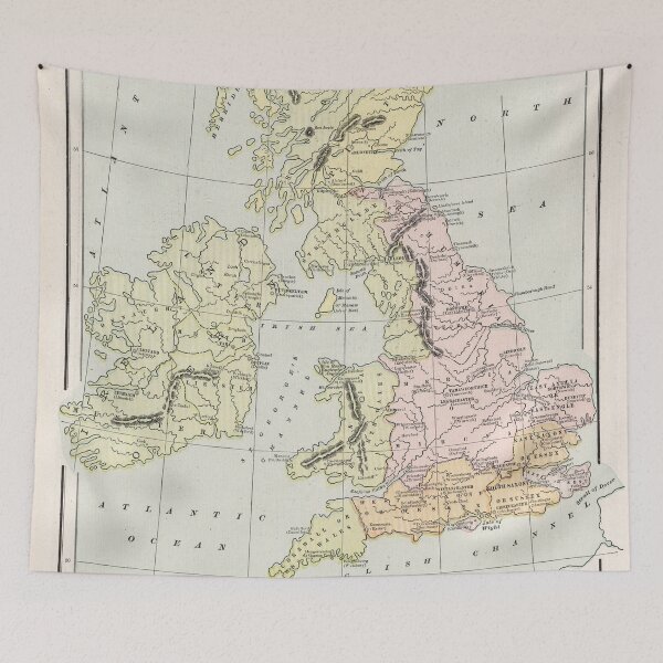 Item preview, Old Anglo-Saxon British Isles Map (1901) Vintage Great Britain Celtic & Viking Atlas designed and sold by BravuraMedia.