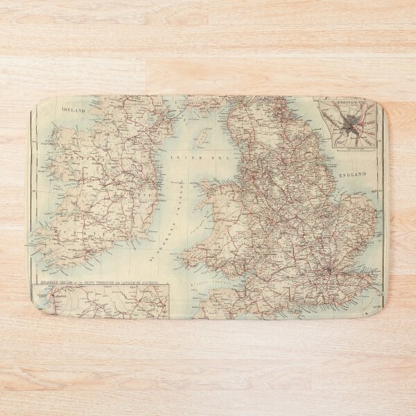 Item preview, Old British Isles Railway Map (1872) Vintage Great Britain Railroad Atlas designed and sold by BravuraMedia.