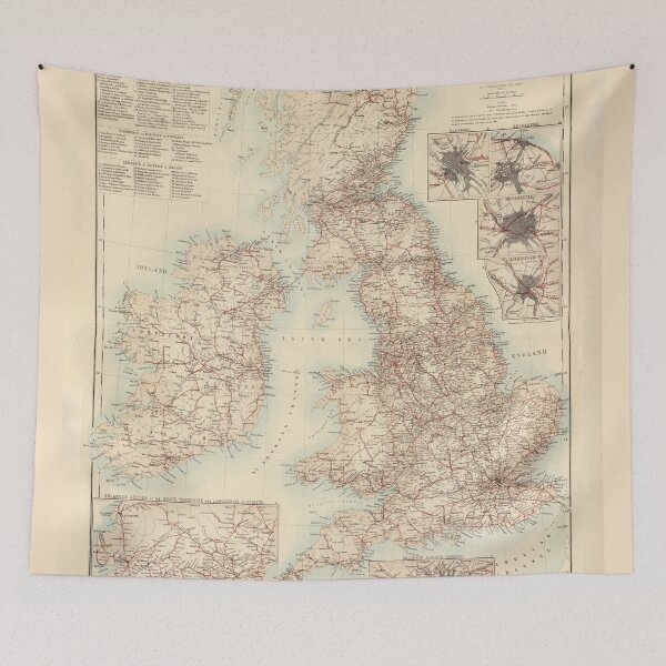 Item preview, Old British Isles Railway Map (1872) Vintage Great Britain Railroad Atlas designed and sold by BravuraMedia.