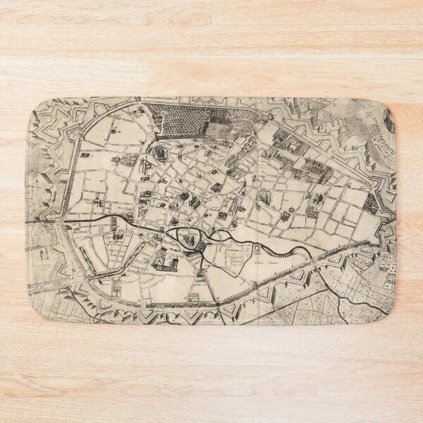 Item preview, Old Brussels Belgium Map (1727) Vintage Bruxelles City & Street Atlas designed and sold by BravuraMedia.