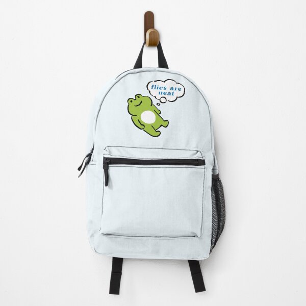 Item preview, this green frog contemplating life / flies are neat text designed and sold by RansRoom.