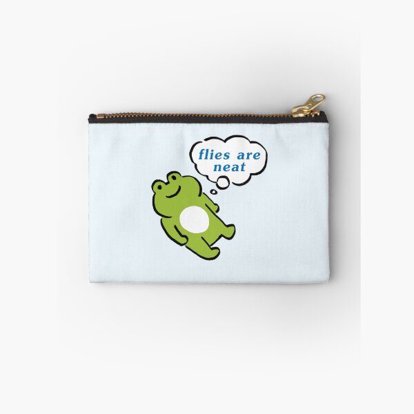 Item preview, this green frog contemplating life / flies are neat text designed and sold by RansRoom.