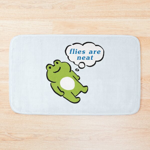 Item preview, this green frog contemplating life / flies are neat text designed and sold by RansRoom.