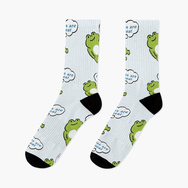 Item preview, this green frog contemplating life / flies are neat text designed and sold by RansRoom.