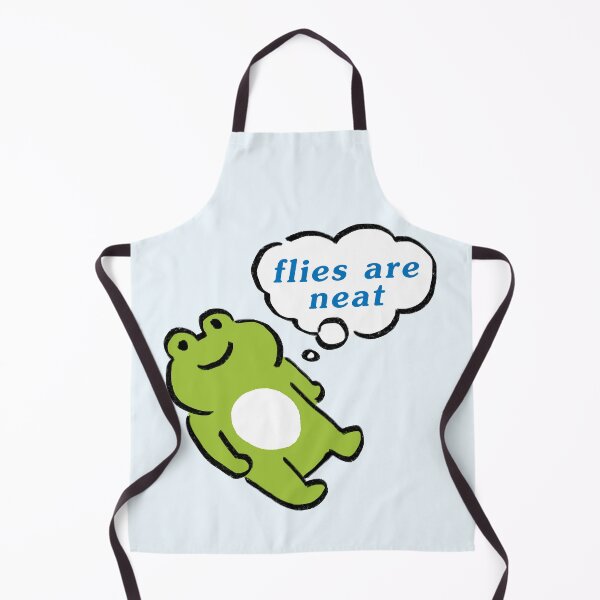 Item preview, this green frog contemplating life / flies are neat text designed and sold by RansRoom.