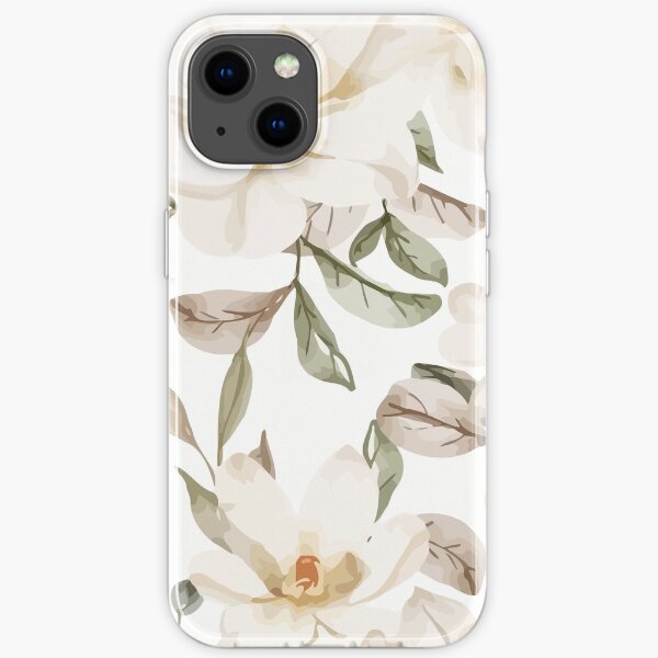 magnolia flower pattern iPhone Soft Case