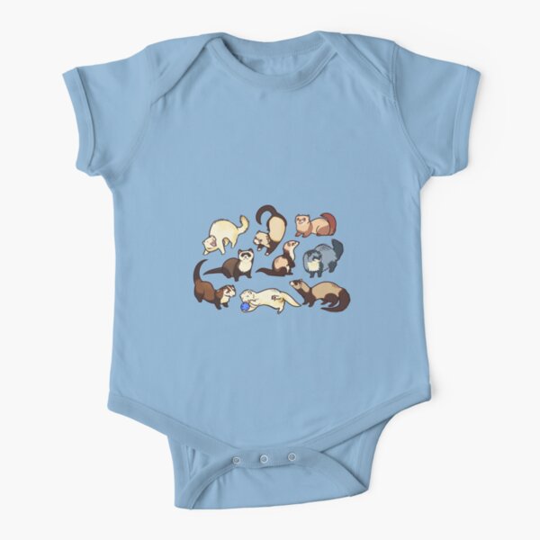 cat snakes in blue Short Sleeve Baby One-Piece