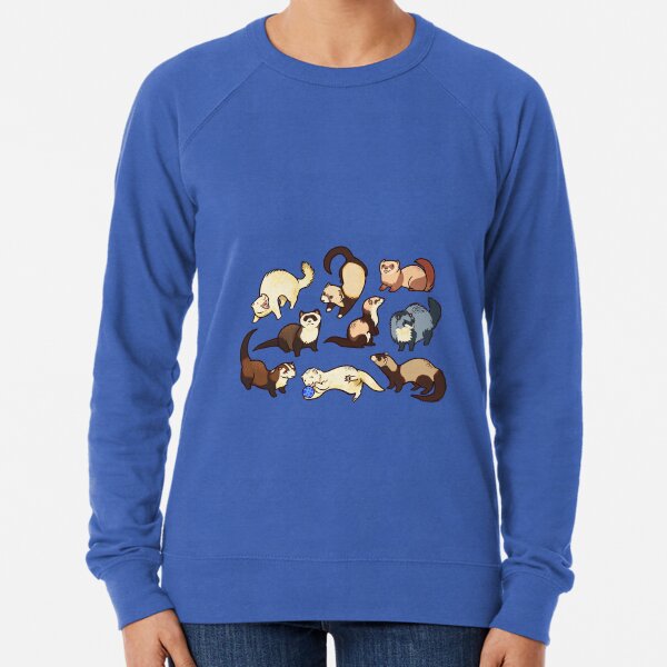 cat snakes in blue Lightweight Sweatshirt