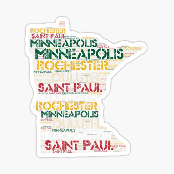 Item preview, Cities Of Minnesota Minneapolis Saint Paul Rochester Duluth Bloomington designed and sold by Ermland-LabeL.