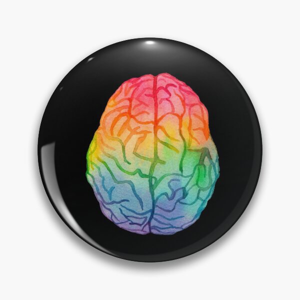 Item preview, Watercolor Rainbow Brain (dark) designed and sold by Alane Fideler.