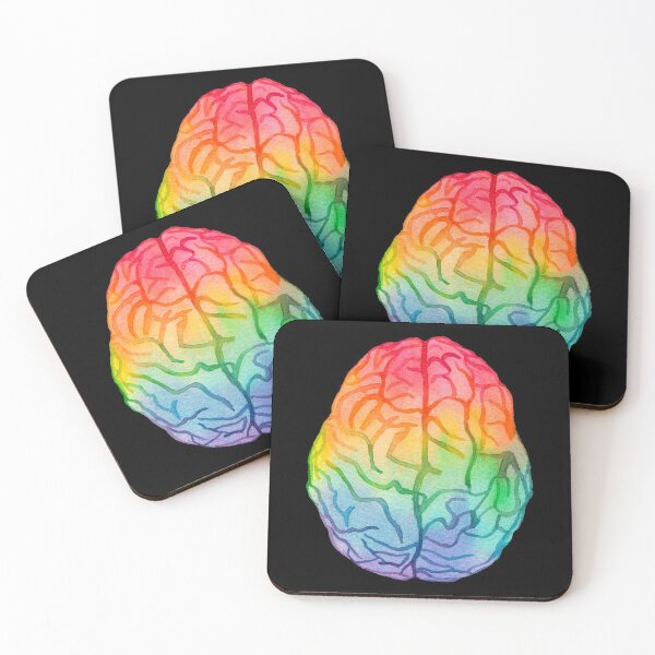 Item preview, Watercolor Rainbow Brain (dark) designed and sold by Alane Fideler.