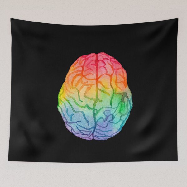 Item preview, Watercolor Rainbow Brain (dark) designed and sold by Alane Fideler.