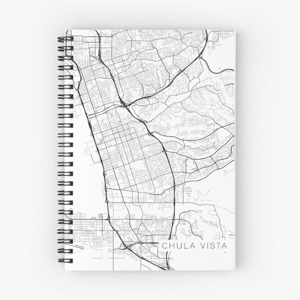 Item preview, Chula Vista Map, USA - Black and White designed and sold by MainStreetMaps.