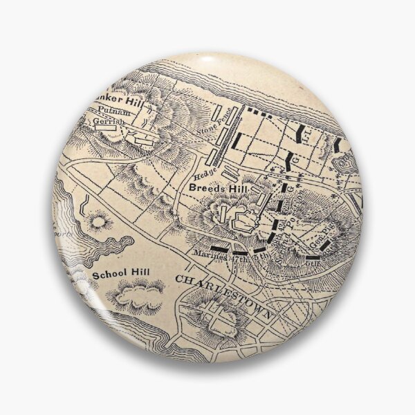 Item preview, Old Battle of Bunker Hill Map (1881) Vintage Charlestown MA Revolutionary War Atlas designed and sold by BravuraMedia.