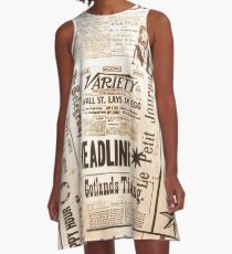 Newspaper Print A-Line Dress