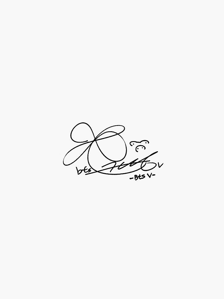 "BTS V Signature" Sticker by musicalsamurai Redbubble