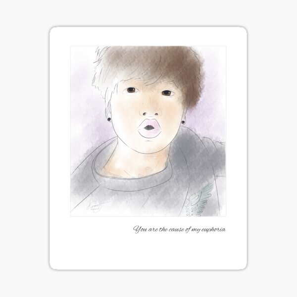 BTS Junkook Polaroid Pegatina brillante