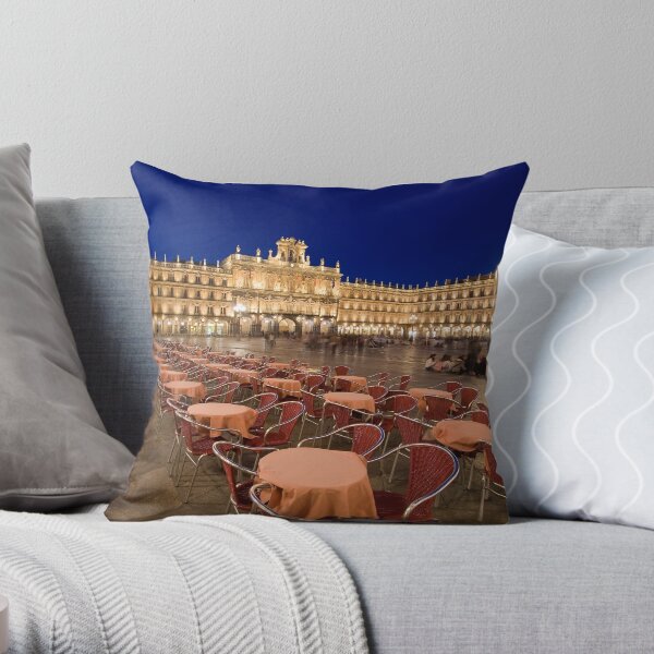 Mayor square, Salamanca Throw Pillow