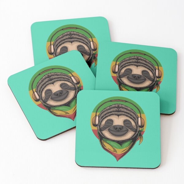 Item preview, Sloth Rasta A Wearing Headphones designed and sold by Ermland-LabeL.