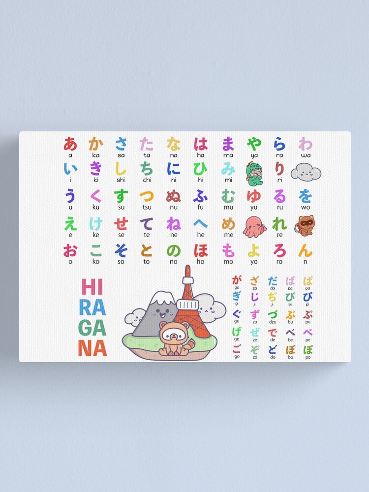 Hiragana Japanese Alphabet Kawaii Cute Canvas Print For Sale By Okaerifrance Redbubble