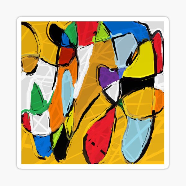 Yellow Abstract Art  Sticker