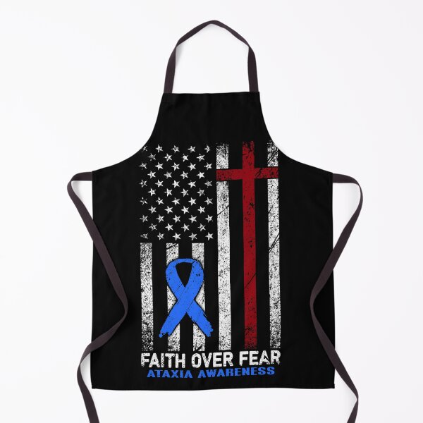 Item preview, Christian Distressed USA Flag Cross Faith Over Fears Ataxia Awareness designed and sold by Brad-FI.