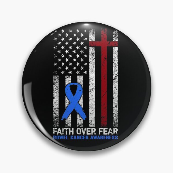 Item preview, Christian Distressed USA Flag Cross Faith Over Fears Bowel Cancer Awareness designed and sold by Brad-FI.