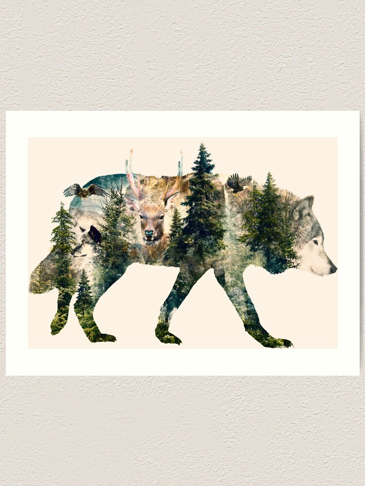 klynke Grundlæggende teori bruge Wolf Pride Surrealism Nature Art" Art Print by barrettbiggers | Redbubble