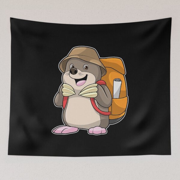 Item preview, Mole as Hiker with Luggage designed and sold by Snabdesign84.