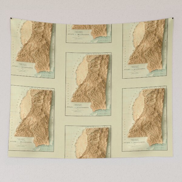Item preview, 1878 Mississippi Relief Map 3D digitally-rendered designed and sold by ThinkAboutMaps.