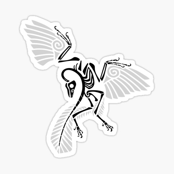Item preview, Archaeopteryx Skeleton Glyph - Black designed and sold by PaleoPanthera.