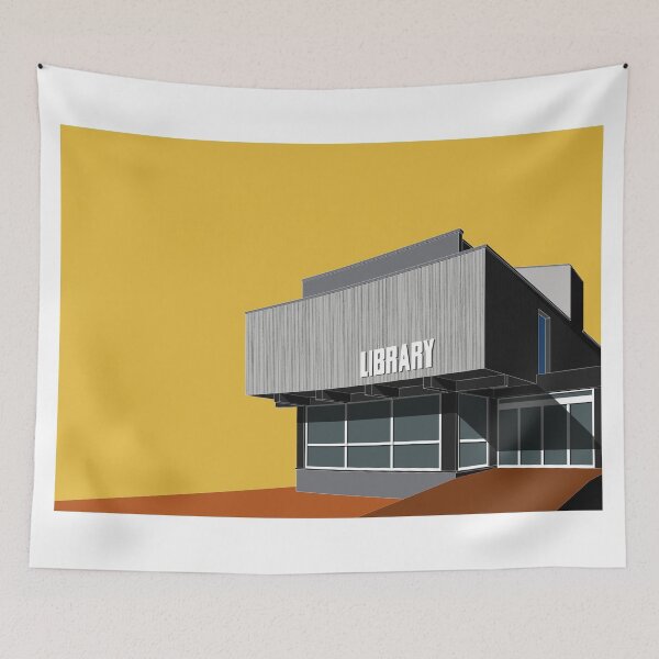 Item preview, South Norwood Library, Southwark, London, Colour Print , Brutalist Print, Print, Artwork, Illustration, Brutalist Architecture, Architecture Print designed and sold by sketchingarchi.