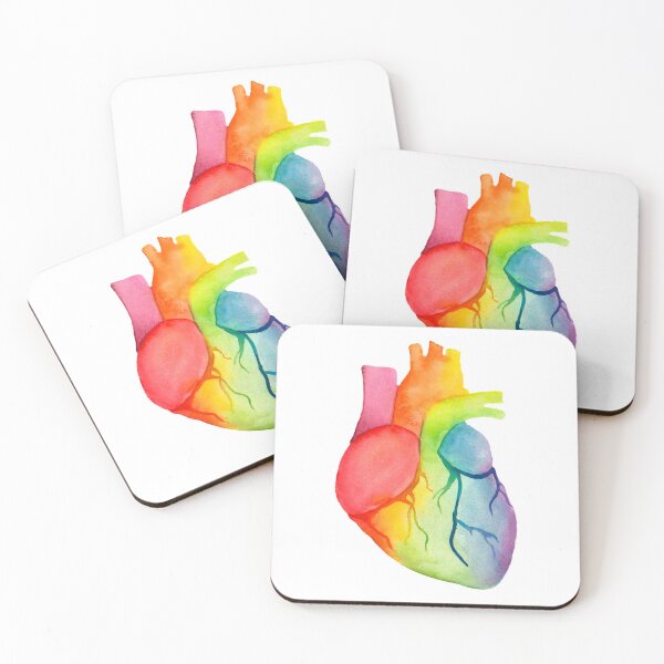 Item preview, Watercolor Rainbow Heart (white) designed and sold by Alane Fideler.