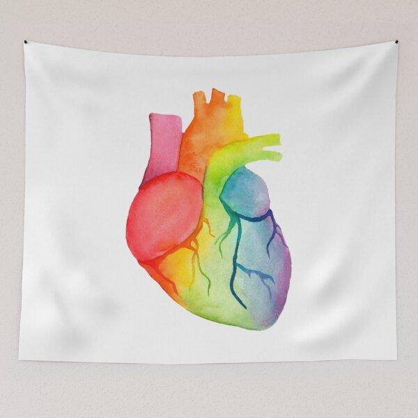 Item preview, Watercolor Rainbow Heart (white) designed and sold by Alane Fideler.