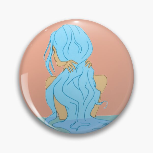 Item preview, Fantasy mermaid in water line art designed and sold by Tauruseagull.