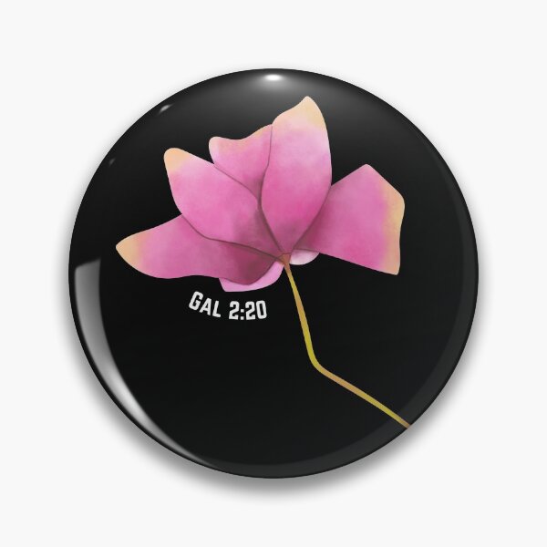 Item preview, white writing Pink Flower Galatians 2:20 designed and sold by GeoTeasters.