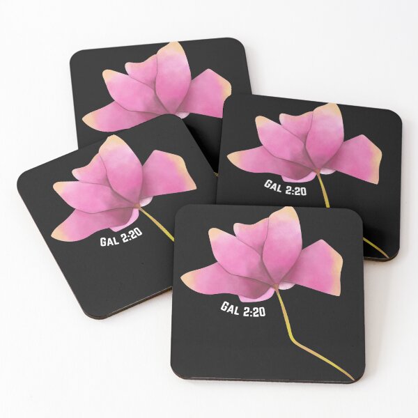 Item preview, white writing Pink Flower Galatians 2:20 designed and sold by GeoTeasters.