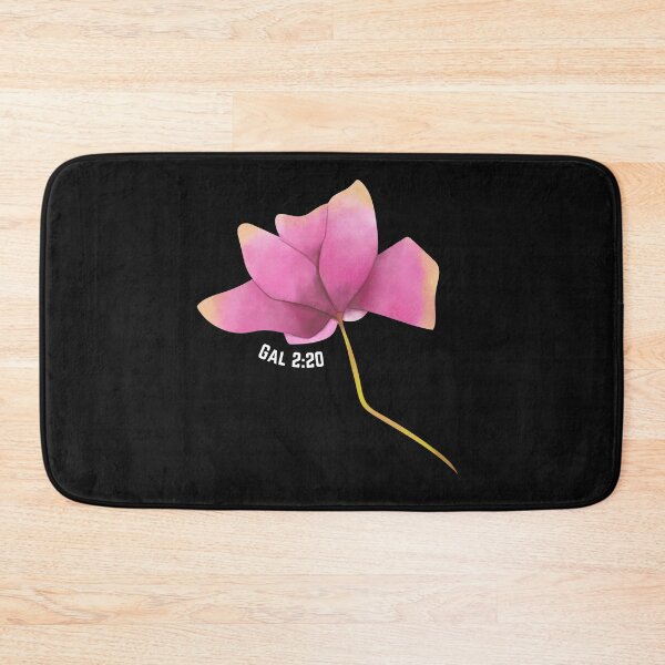 Item preview, white writing Pink Flower Galatians 2:20 designed and sold by GeoTeasters.
