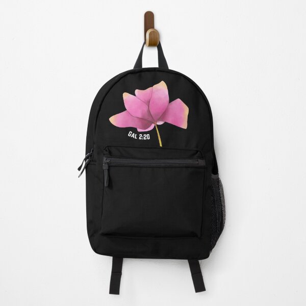 Item preview, white writing Pink Flower Galatians 2:20 designed and sold by GeoTeasters.