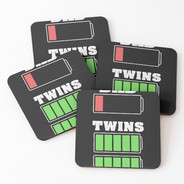 Item preview, Tired-Dad-Low-Battery-Twin-T-Shirt designed and sold by RolandMetz.