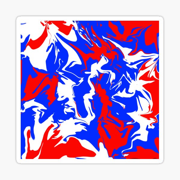Swirls of Red, White and Blue Sticker
