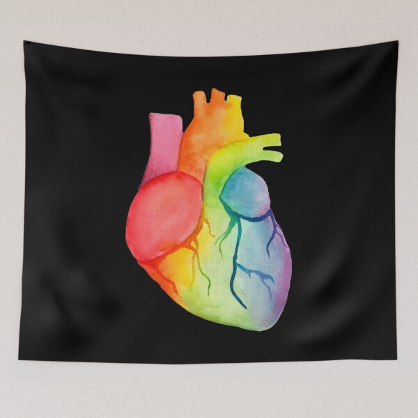 Item preview, Watercolor Rainbow Heart (dark) designed and sold by Alane Fideler.